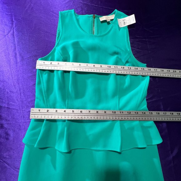 NEW 📌Loft Turquoise Wedding Guest - Semi-Formal Afternoon - Midi Peplum Dress - Picture 11 of 15